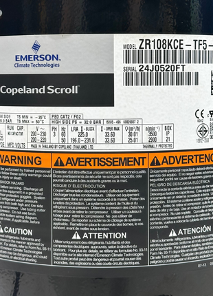 Copeland Compressor ZR108KCE-TF5-522