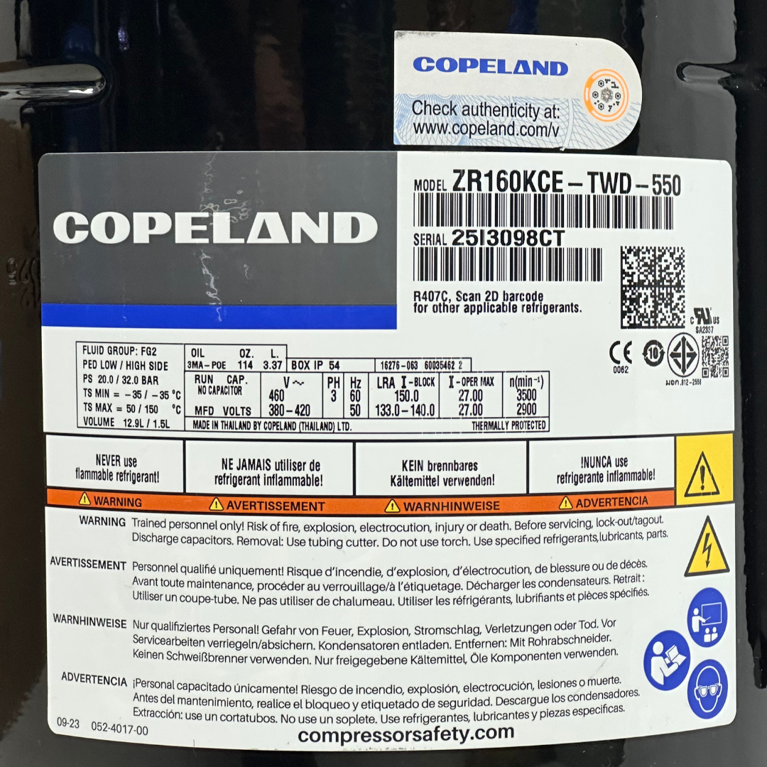 Copeland Compressor ZR160KCE-TWD-550 – Al Waha Copeland Compressor ZR160KCE-TWD-550 – Al Waha