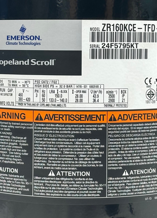 Copeland Compressor ZR160KCE-TFD-522