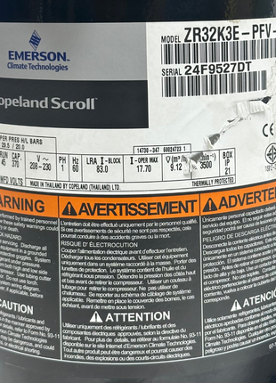 Copeland Compressor ZR32K3E-PFV-522