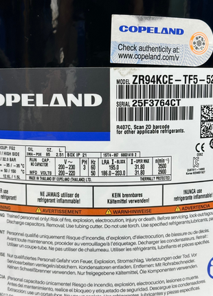 Copeland Compressor ZR94KCE-TF5-522 THAI