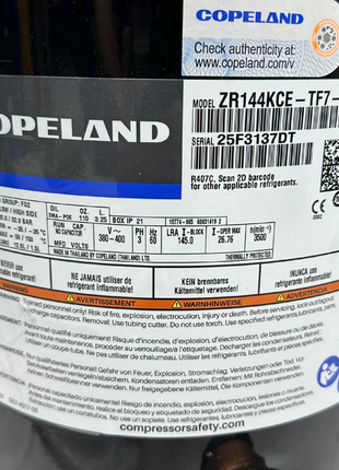 Copeland Compressor ZR144KCE-TF7-522 THAI